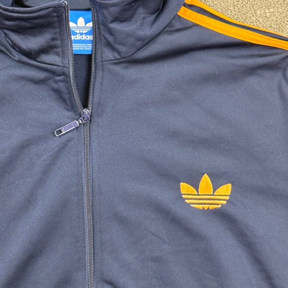 Adidas Originals Firebird Track Jacket Mens 2XL Navy Gold 3 Stripe Trefoil 2011